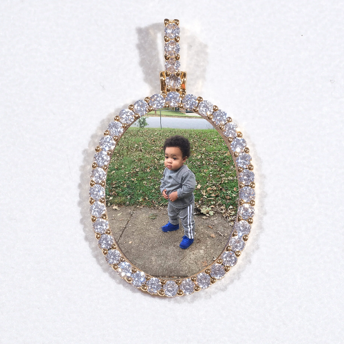 3D Oval Custom Picture Pendant