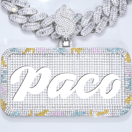 CUSTOM LETTER NECKLACE 3D COLORFUL SQUARE