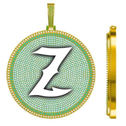 CUSTOM LETTER NECKLACE 3D BIG DISC