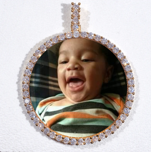 LARGE 3D CIRCLE CUSTOM PICTURE PENDANT
