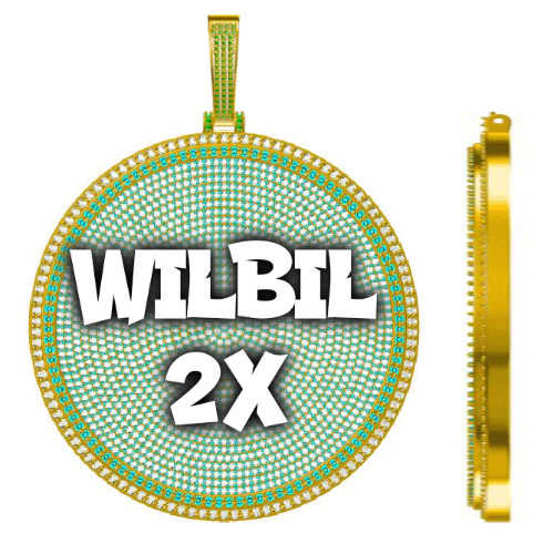 CUSTOM LETTER NECKLACE 3D BIG DISC