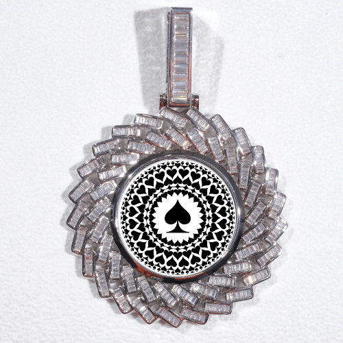 Large 3D Baguette Custom Picture Pendant