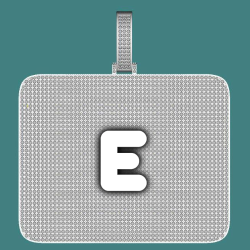 CUSTOM LETTER NECKLACE 3D BIG SQUARE