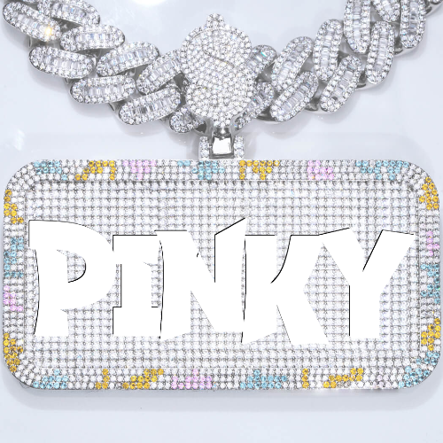 CUSTOM LETTER NECKLACE 3D COLORFUL SQUARE