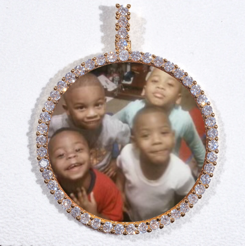 LARGE 3D CIRCLE CUSTOM PICTURE PENDANT