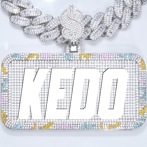 CUSTOM LETTER NECKLACE 3D COLORFUL SQUARE