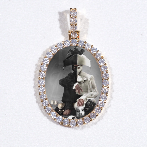 3D Oval Custom Picture Pendant