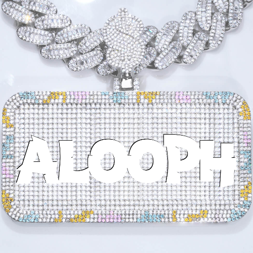 CUSTOM LETTER NECKLACE 3D COLORFUL SQUARE