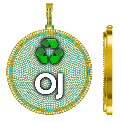 CUSTOM LETTER NECKLACE 3D BIG DISC