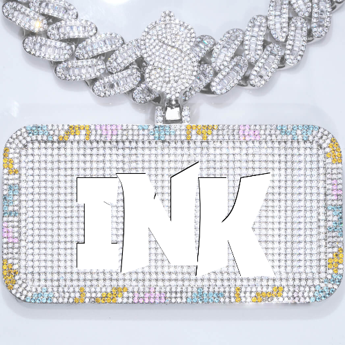 CUSTOM LETTER NECKLACE 3D COLORFUL SQUARE