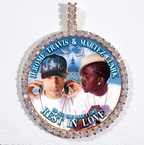 LARGE 3D CIRCLE CUSTOM PICTURE PENDANT