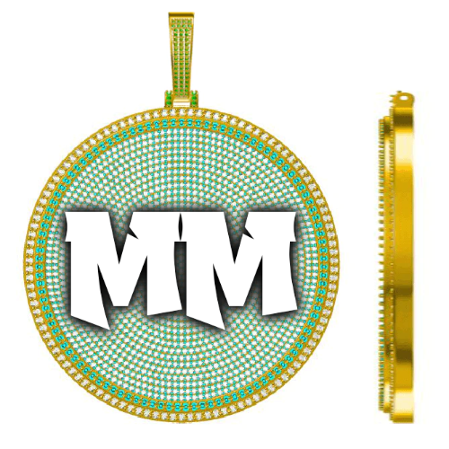 CUSTOM LETTER NECKLACE 3D BIG DISC