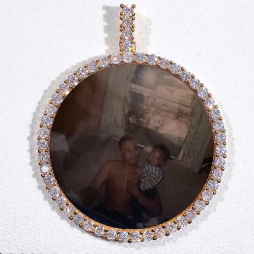 LARGE 3D CIRCLE CUSTOM PICTURE PENDANT