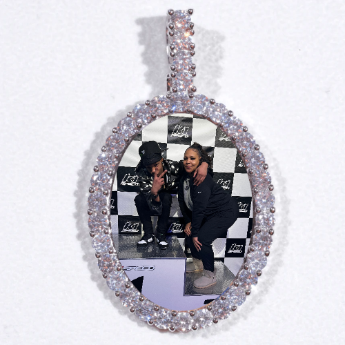 Large 3D Oval Custom Picture Pendant