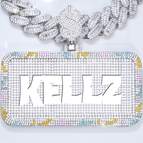 CUSTOM LETTER NECKLACE 3D COLORFUL SQUARE