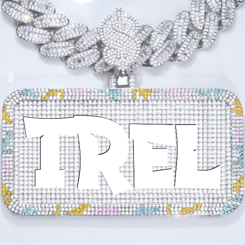 CUSTOM LETTER NECKLACE 3D COLORFUL SQUARE