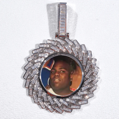 Large 3D Baguette Custom Picture Pendant