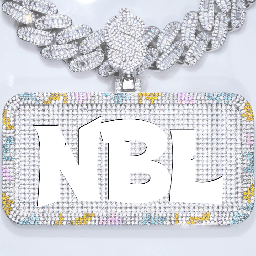 CUSTOM LETTER NECKLACE 3D COLORFUL SQUARE