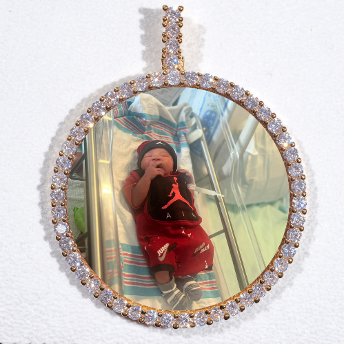 LARGE 3D CIRCLE CUSTOM PICTURE PENDANT
