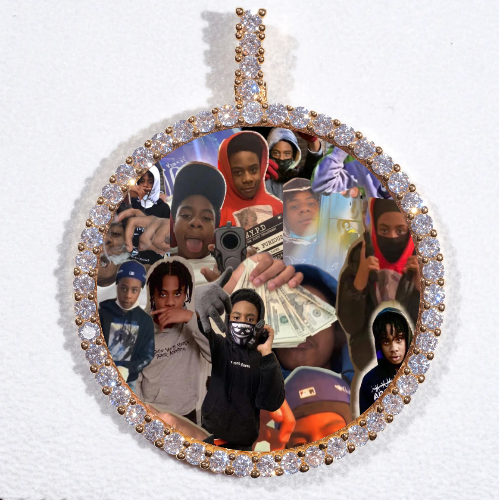 LARGE 3D CIRCLE CUSTOM PICTURE PENDANT
