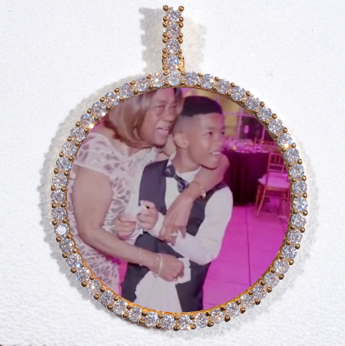 LARGE 3D CIRCLE CUSTOM PICTURE PENDANT