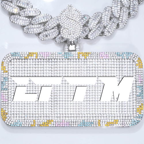 CUSTOM LETTER NECKLACE 3D COLORFUL SQUARE