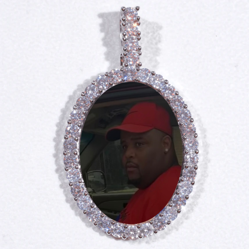 Large 3D Oval Custom Picture Pendant