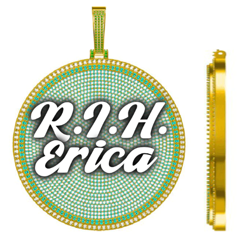 CUSTOM LETTER NECKLACE 3D BIG DISC
