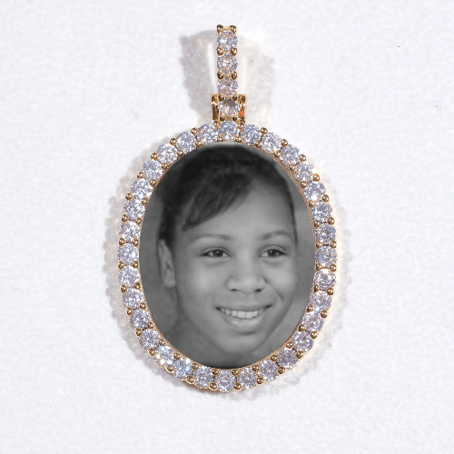 3D Oval Custom Picture Pendant