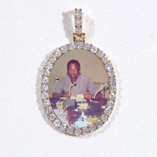 3D Oval Custom Picture Pendant