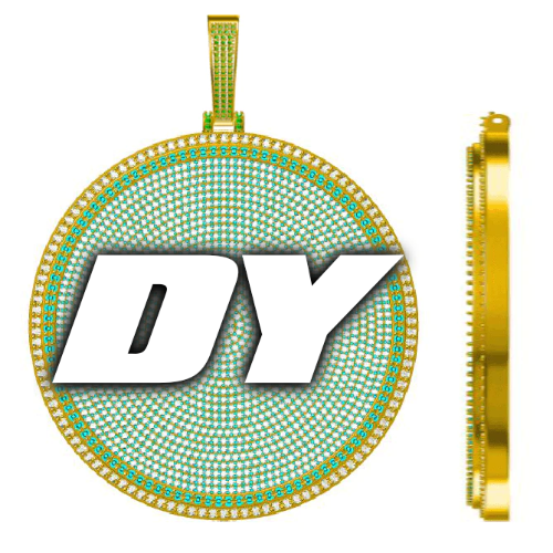 CUSTOM LETTER NECKLACE 3D BIG DISC