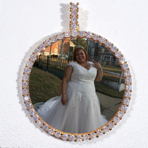LARGE 3D CIRCLE CUSTOM PICTURE PENDANT