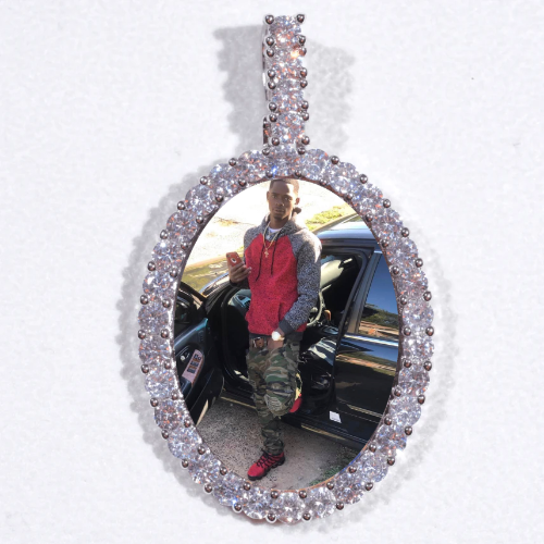 Large 3D Oval Custom Picture Pendant
