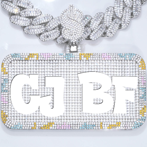 CUSTOM LETTER NECKLACE 3D COLORFUL SQUARE
