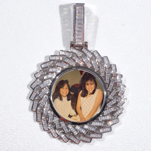 Large 3D Baguette Custom Picture Pendant