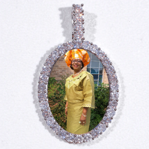 Large 3D Oval Custom Picture Pendant