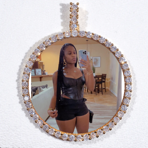 LARGE 3D CIRCLE CUSTOM PICTURE PENDANT