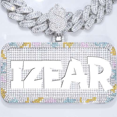 CUSTOM LETTER NECKLACE 3D COLORFUL SQUARE