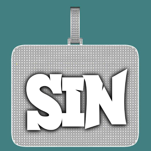 CUSTOM LETTER NECKLACE 3D BIG SQUARE