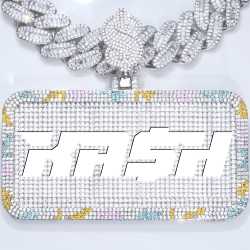 CUSTOM LETTER NECKLACE 3D COLORFUL SQUARE