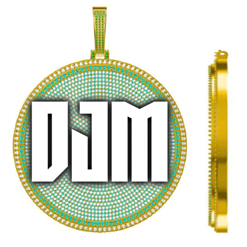 CUSTOM LETTER NECKLACE 3D BIG DISC