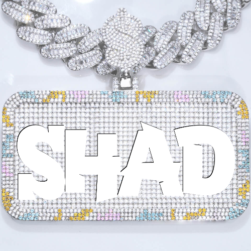 CUSTOM LETTER NECKLACE 3D COLORFUL SQUARE