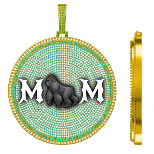 CUSTOM LETTER NECKLACE 3D BIG DISC