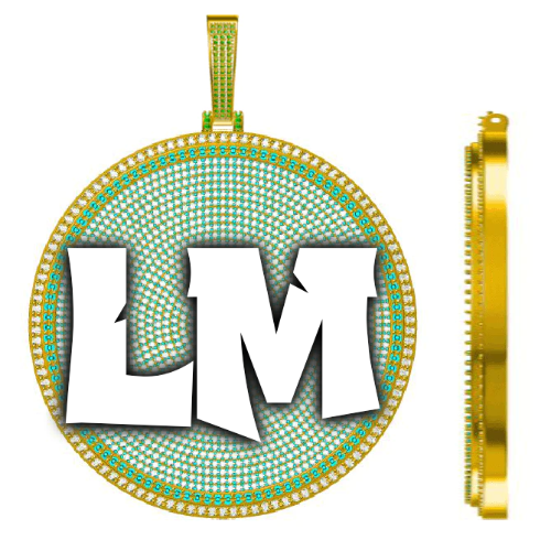 CUSTOM LETTER NECKLACE 3D BIG DISC