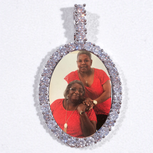 Large 3D Oval Custom Picture Pendant