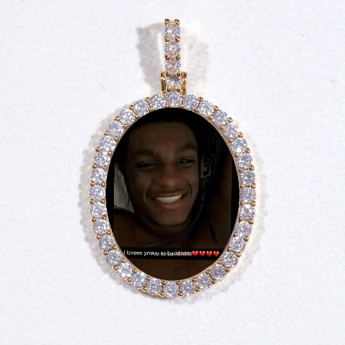 3D Oval Custom Picture Pendant