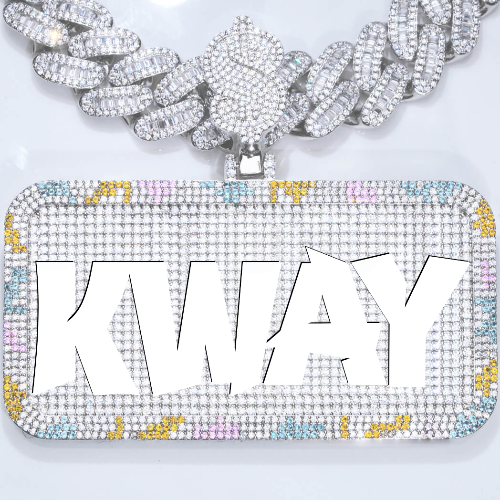CUSTOM LETTER NECKLACE 3D COLORFUL SQUARE