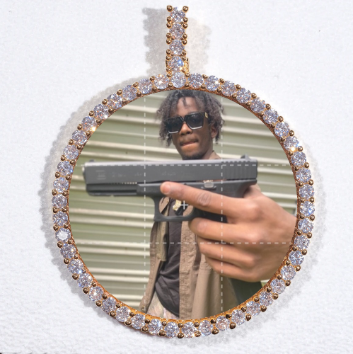 LARGE 3D CIRCLE CUSTOM PICTURE PENDANT