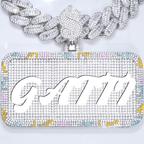 CUSTOM LETTER NECKLACE 3D COLORFUL SQUARE