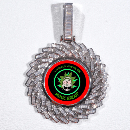 Large 3D Baguette Custom Picture Pendant